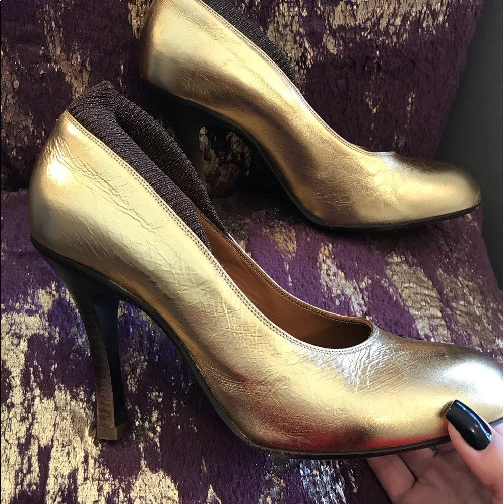 Gold and Brown DRIES VAN NOTEN Heels